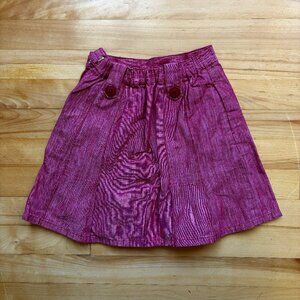 BEBE Girls Red Pleated Skirt - 100% Cotton, Size 7/8